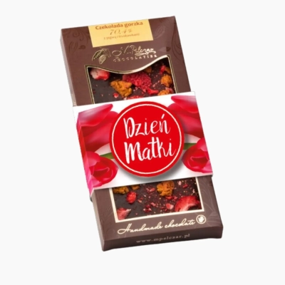 Czekolada gorzka 70,4% z pigwą i truskawkami na Dzień Matki 80g